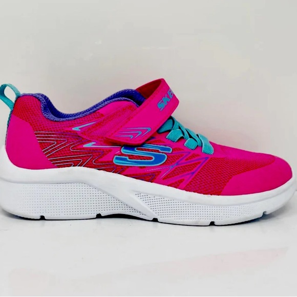 Skechers Girls Microspec Bold Delight Pink Running - Picture 1 of 8